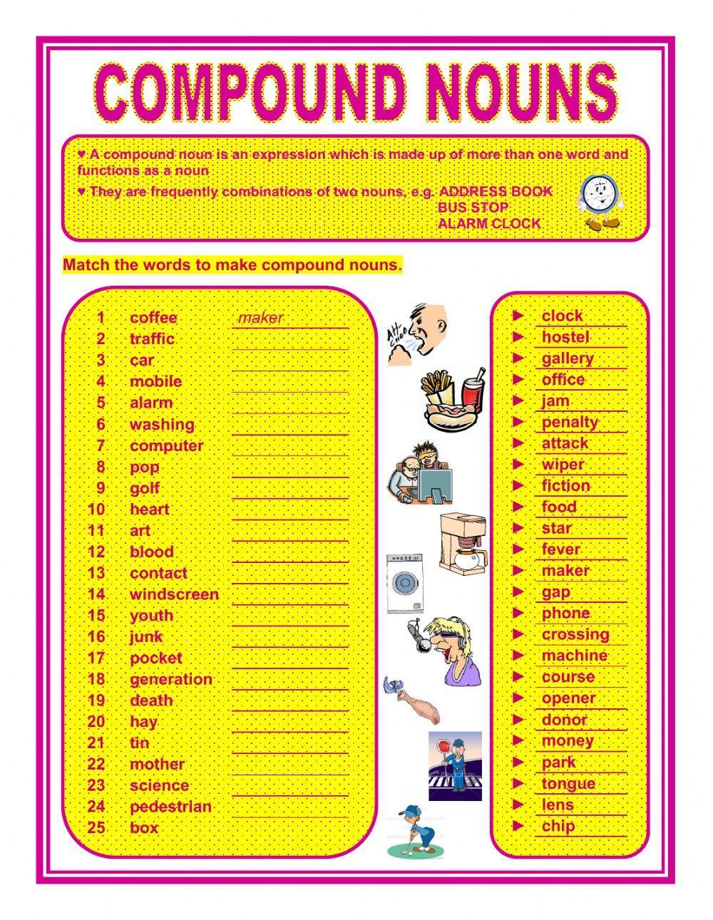 Compound nouns worksheet  