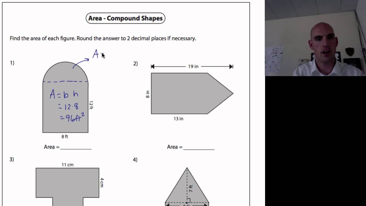 compound shapes worksheet with answers