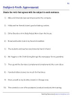 compound subject verb agreement worksheet