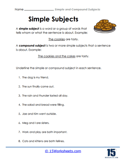 Compound Subjects Worksheets - 15 Worksheets Library