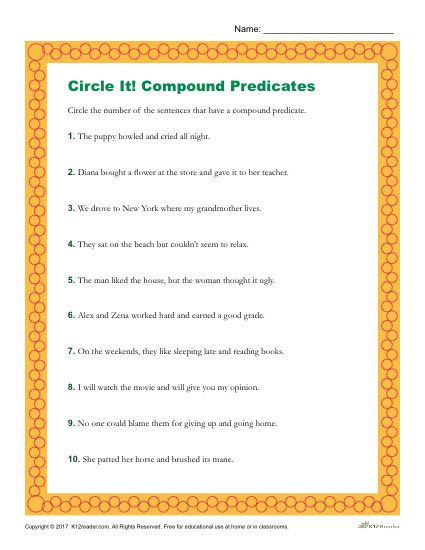 compound verb worksheet