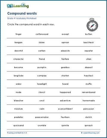 Compound words worksheets | Worsheets library