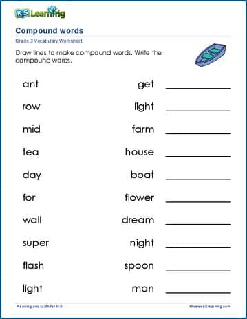 Compound words for grade 3 | Worsheets library