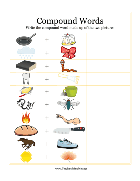 compound word worksheet free