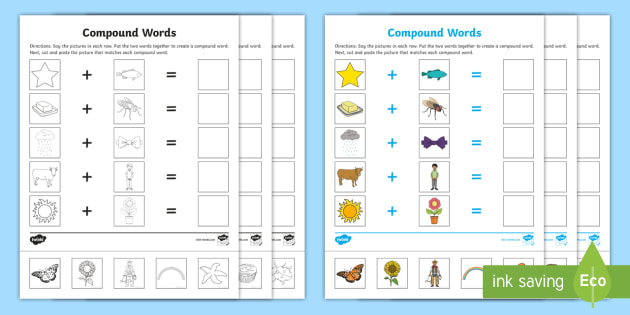 Compound Words Cut and Paste Activities (teacher made)