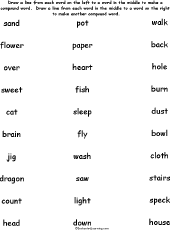 compound words matching worksheet