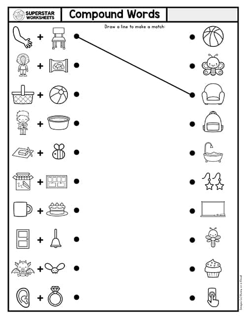 compound words matching worksheet