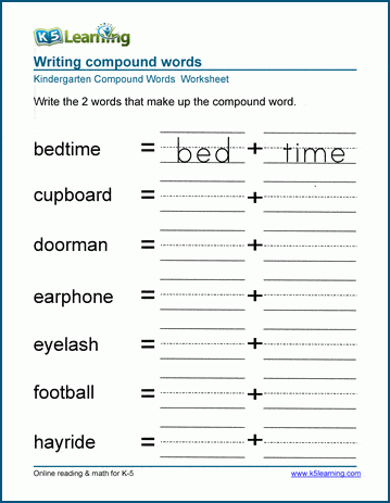 Separating Compound Words Worksheets | Worsheets library