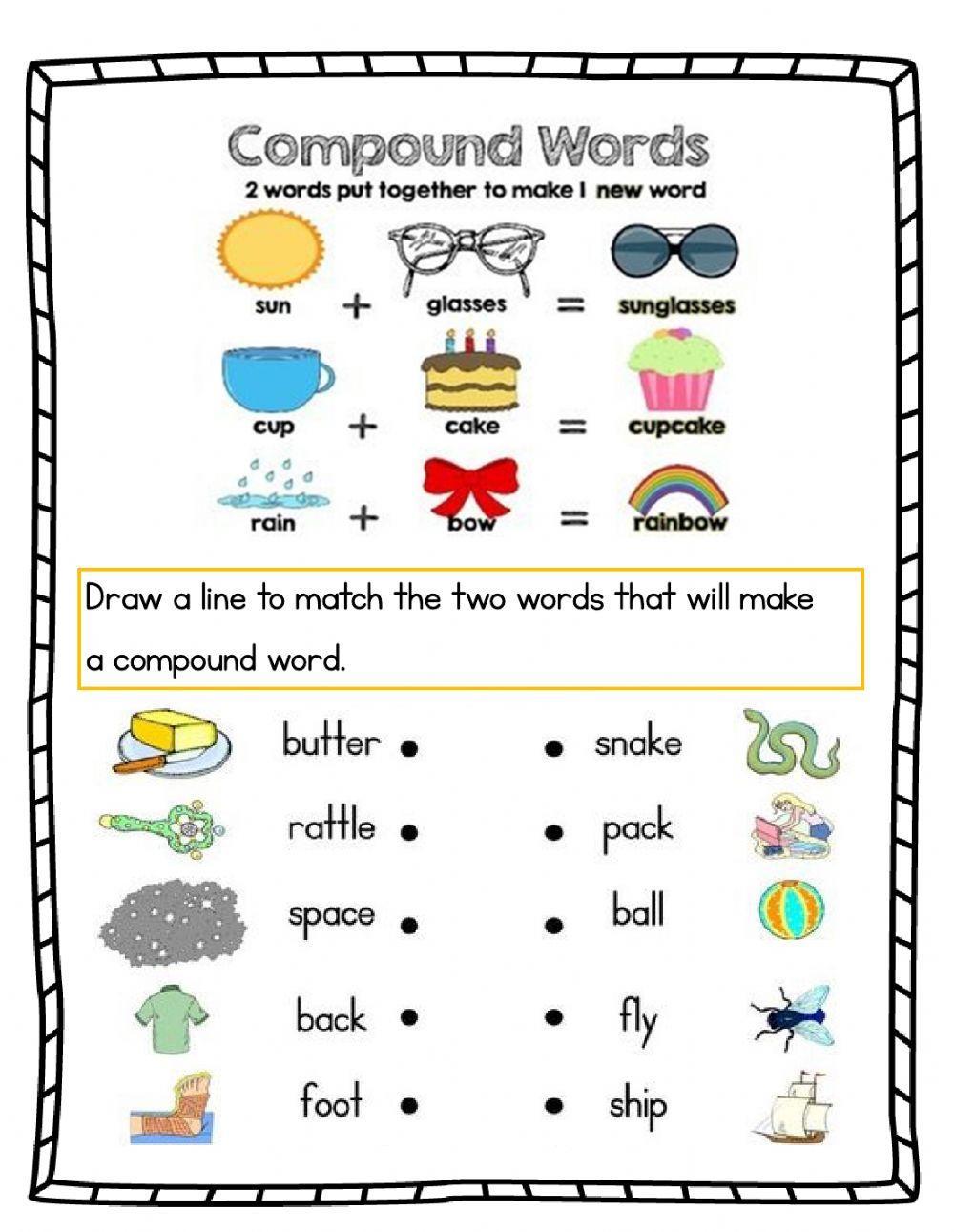 compound words worksheet for 1st grade