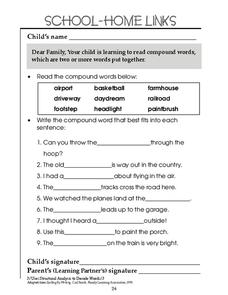 School-Home Links: Compound Words Worksheet for 2nd - 3rd Grade ...