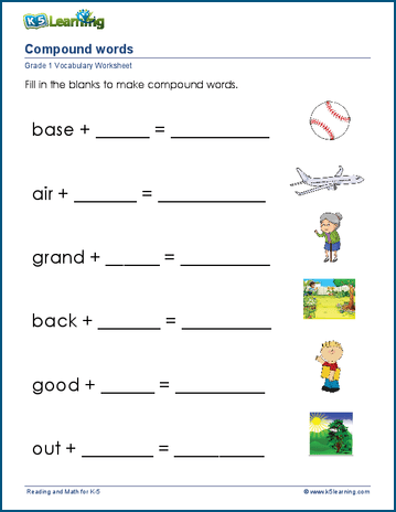 compound words worksheet for first graders