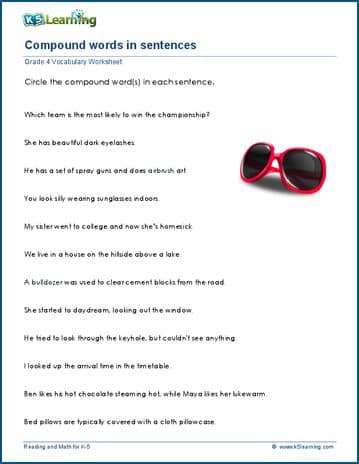 Compound words in sentences worksheets | Worsheets library