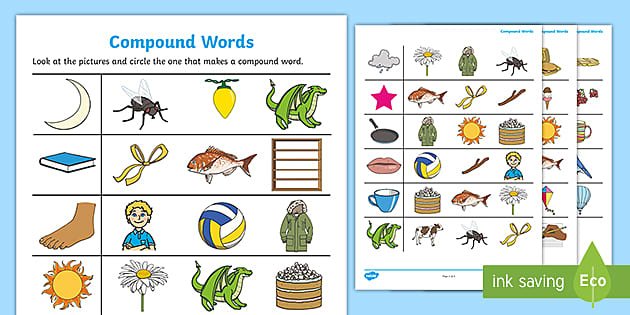 Compound Words Worksheet - English (teacher made) - Twinkl