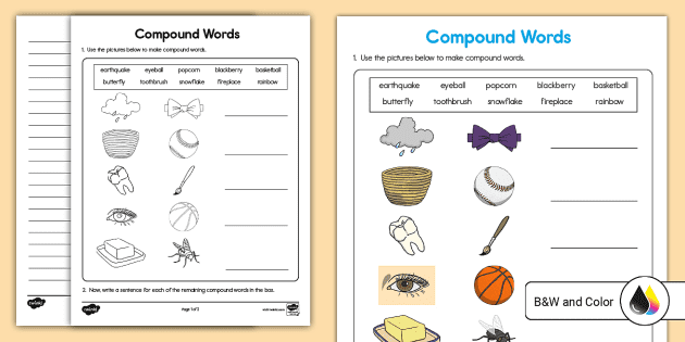 Compound Words Activity (teacher made) - Twinkl