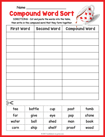 compound words worksheet