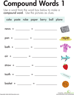 Word Addition: Compound Words 1 | Worksheet 