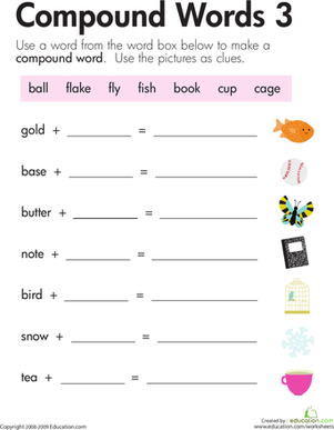 Word Addition: Compound Words 3 | Worksheet 