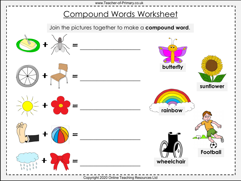 Compound Words - Worksheet | English Year 1