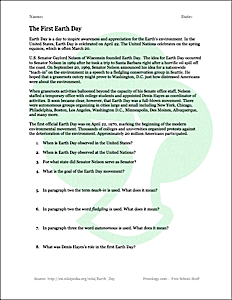 Reading Comprehension Worksheets