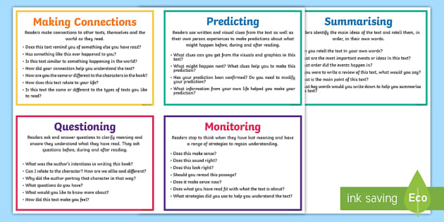 Comprehension Skills | Teacher Prompt Cards | 
