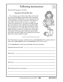 comprehension worksheet 5th grade