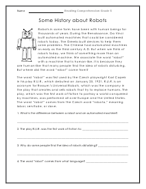 comprehension worksheet for 5th grade