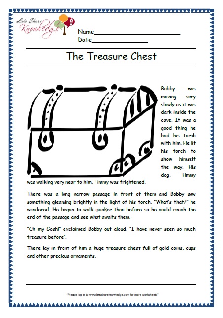 Reading Comprehension exercise for Grade 1  