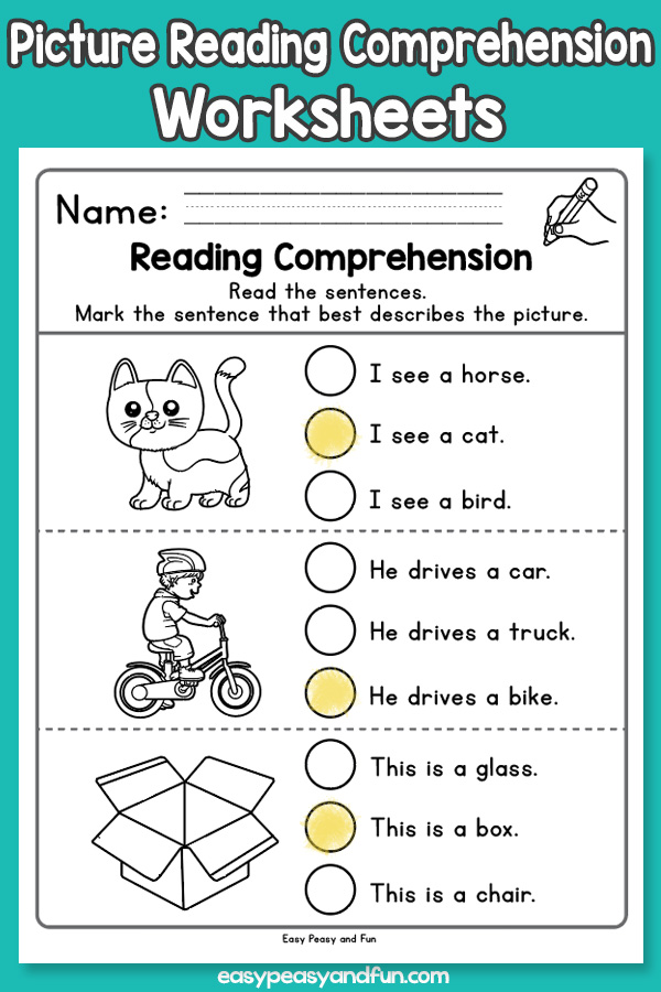 comprehension worksheet kindergarten