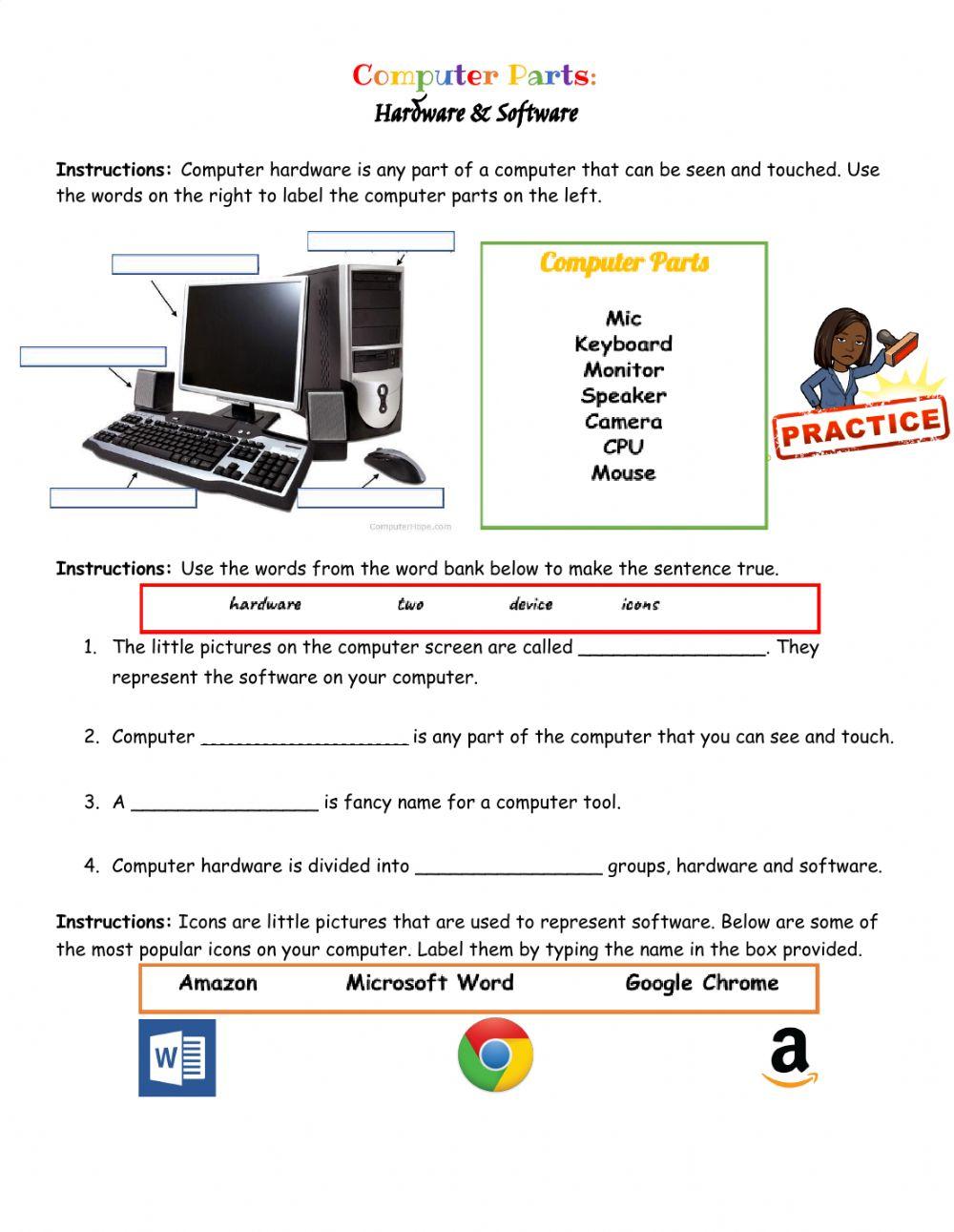 Computer Hardware & Software worksheet Live Worksheets Worksheets