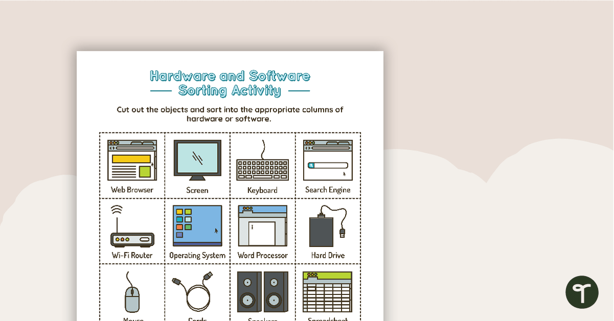Introduction to Hardware and Software Sorting Activity | Teach Starter ...