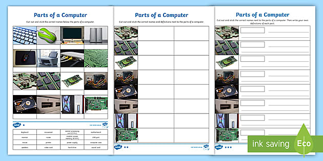 computer parts worksheet
