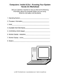 computer worksheet