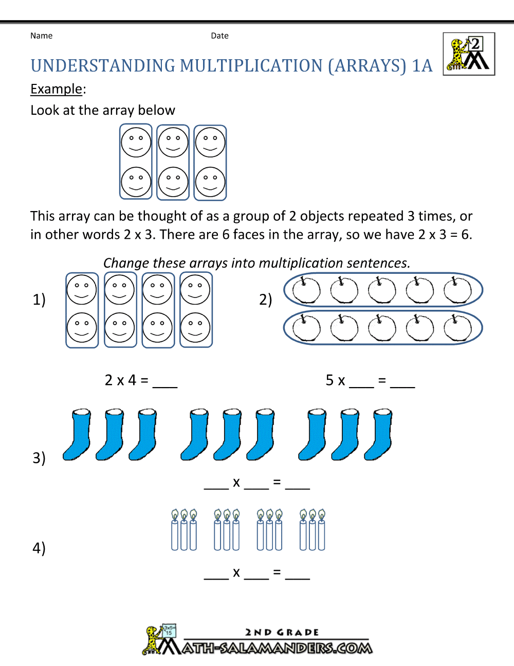 concept of multiplication worksheet