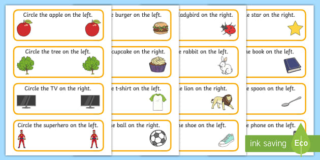 Right And Left Concept Worksheet (Lehrer gemacht) - Twinkl