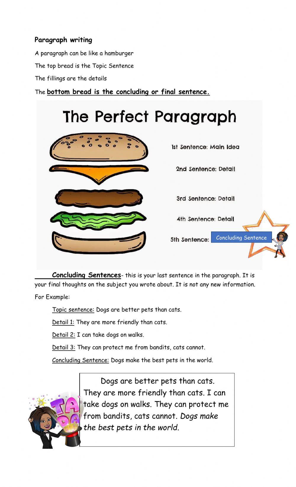 Concluding sentences worksheet  