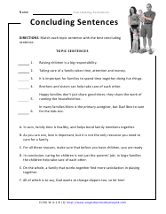 Writing Explanatory and Informative Concluding Statements Worksheets