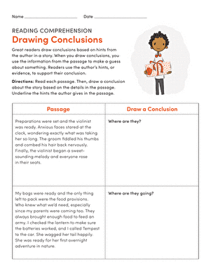 Reading for Comprehension: Drawing Conclusions | Worksheet ...
