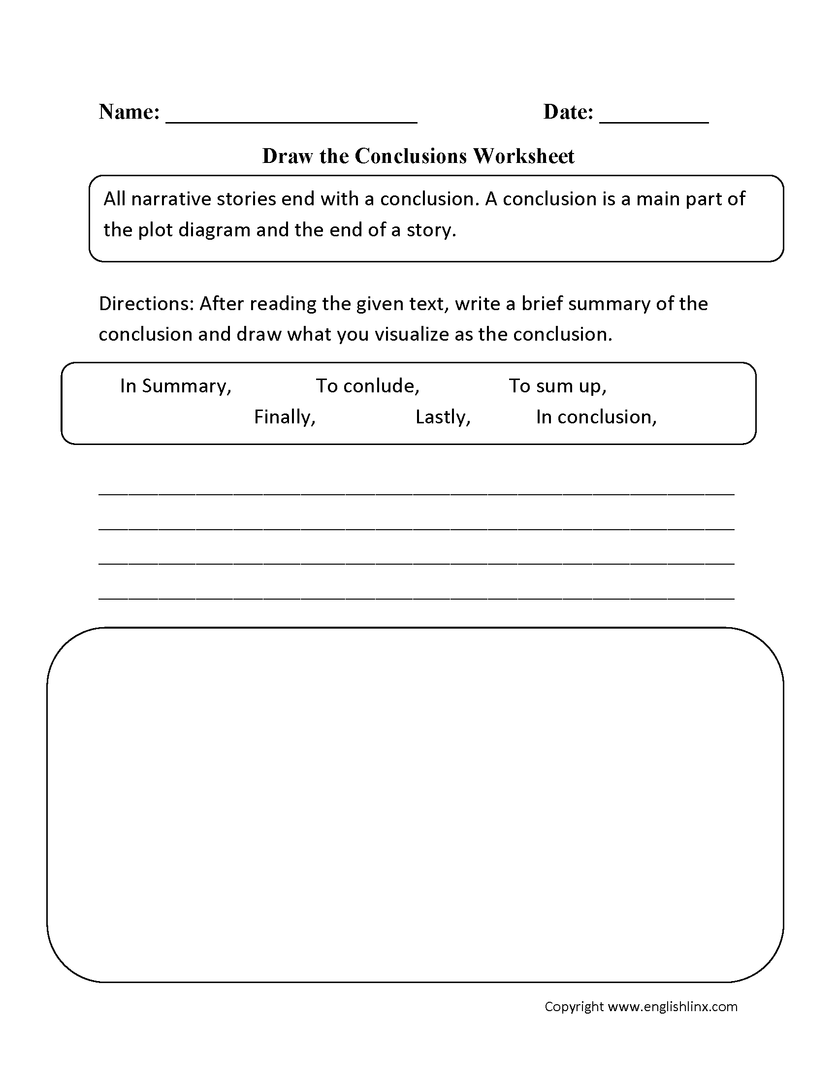 worksheets library | Writing Conclusions Worksheets