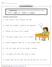 concrete noun worksheet