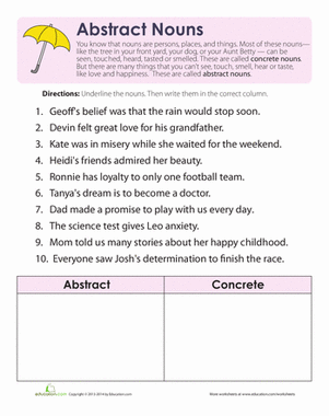 Concrete and Abstract Nouns (Years 3-4) | CGP Plus