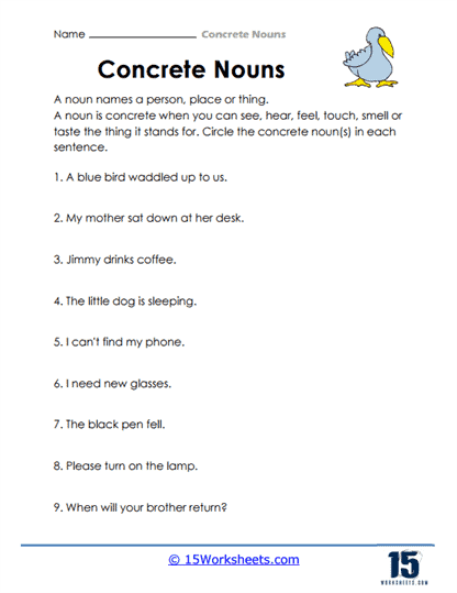 Concrete Nouns Worksheets - 15 Worksheets Library