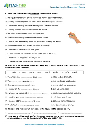 concrete nouns worksheet