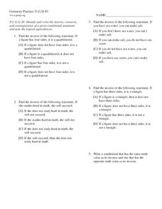 Geometry Practice GG 26 #3: Conditional Statements Worksheet for ...