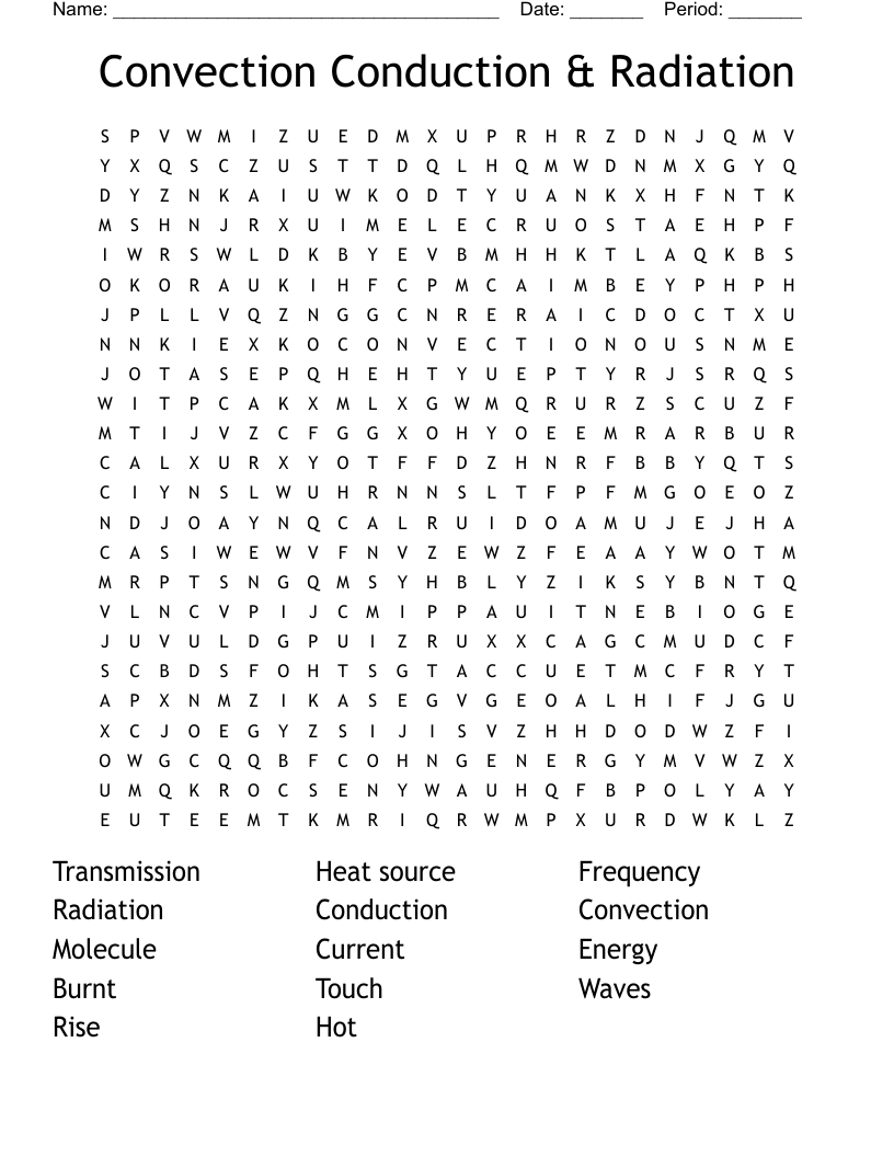 conduction convection radiation worksheet