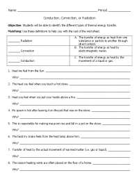 Period ______ Conduction, Convection, or Radiation | Study notes ...