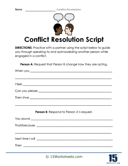 Conflict Resolution Worksheets - 15 Worksheets Library