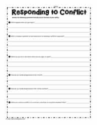 Conflict Resolution Worksheets