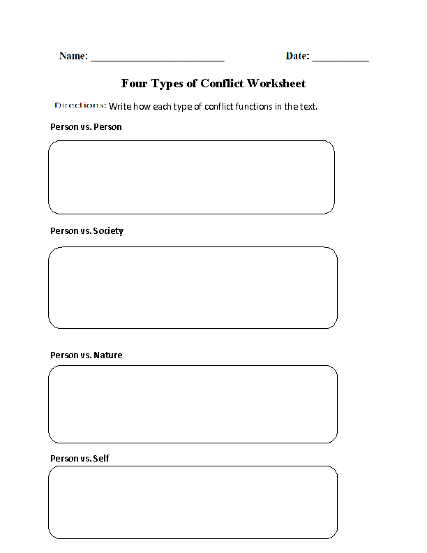 worksheets library | Conflict Worksheets
