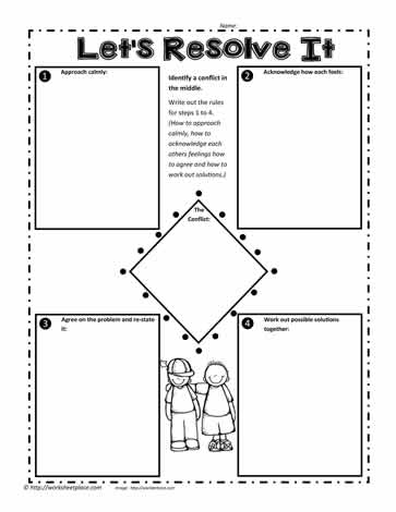 conflict resolution kids worksheet
