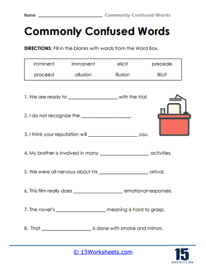 confused words worksheet